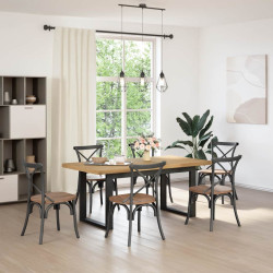 Mesa de jantar noain pernas forma u 180x90x75 cm pinho maciço