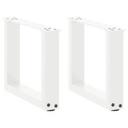Pés para mesa de centro em formato de u, 2 peças, branco, 40x(30-31) cm, aço