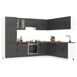 14 Peças armário de cozinha conjunto lucca preto