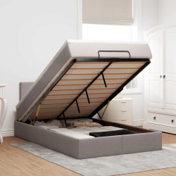 Cama otomana com colchão & leds 120x190cm cinza-acastanhado