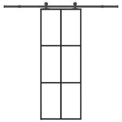 Porta deslizante c/ conj. ferragens 76x205cm vidro esg/alumínio