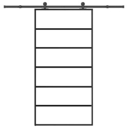 Porta deslizante c/ conj ferragens 102x205cm vidro esg/alumínio