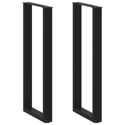 Pés de mesa de bar em forma de u, 2 peças, preto, 40x (110-111) cm, aço