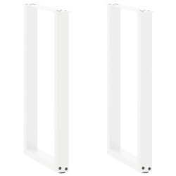 Pés de mesa de console em forma de u, 2 peças, branco, 38x(72-73) cm, aço