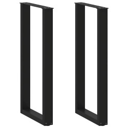 Pés de mesa de bar em forma de u, 2 peças, preto, 40x(100-101) cm, aço