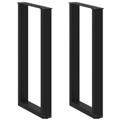 Pés de mesa de bar em forma de u, 2 peças, preto, 40x(90-91) cm, aço
