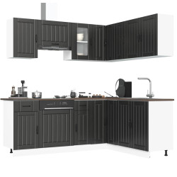 11 Peças armário de cozinha conjunto kalmar preto