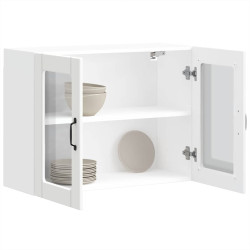 Armário de parede de cozinha porta vidro lucca branco