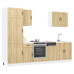 7 Peças armário de cozinha conjunto lucca sonoma carvalho