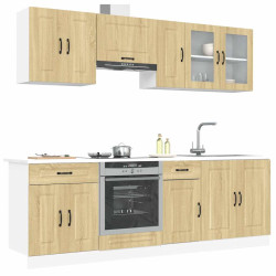 8 Peças armário de cozinha conjunto kalmar sonoma carvalho