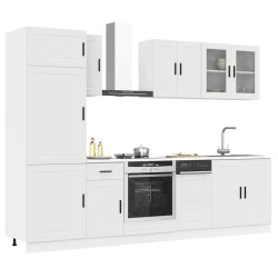 8 Peças armário de cozinha conjunto porto branco