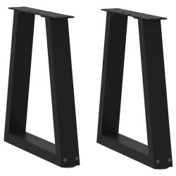 Pés para mesa de centro em v 2 peças preto 28x(42-43,3) cm aço