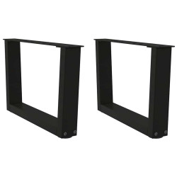 Pés para mesa de centro em v, 2 peças, preto, 60x(30-31,3) cm, aço