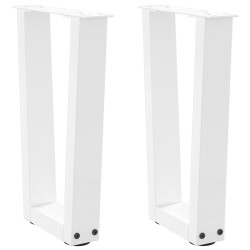 Pés para mesa de centro em v 2 peças branco 38x(42-43,3) cm aço