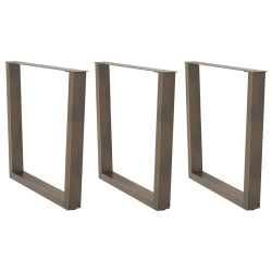 Pés para mesa de jantar em formato de v, 3 peças, aço natural, 90x(72-73,3) cm, aço