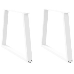 Pernas para mesa de jantar em v, 2 peças, branco, 90x (72-73,3) cm, aço