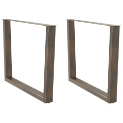 Pés para mesa de jantar em formato de v, 2 peças, aço natural, 100x(72-73,3) cm, aço