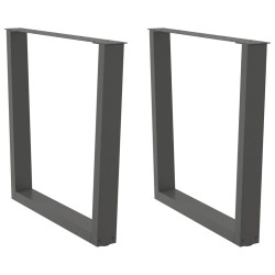 Pés para mesa de jantar em v 2 peças antracite 80x(72-73,3) cm aço