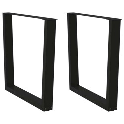 Pernas para mesa de jantar em v, 2 peças, pretas, 90x (72-73,3) cm, aço
