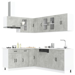 11 Peças armário de cozinha conjunto kalmar concreto cinza