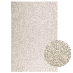 Tapete zizur creme 140x200cm aspeto de juta interior e exterior