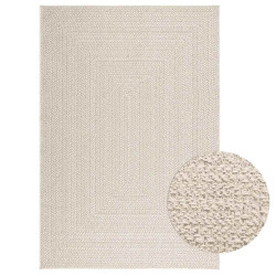Tapete zizur creme 140x200cm aspeto de juta interior e exterior