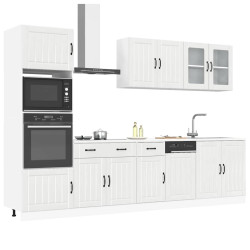 7 Peças armário de cozinha conjunto lucca branco brilhante