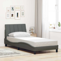 Estrutura de cama sem colchão hanko 80x200 cm tecido cinzento-escuro