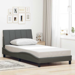 Estrutura de cama sem colchão hanko 100x200 cm tecido cinzento-escuro