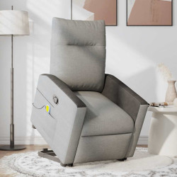 Poltrona elevatória de massagens tecido cinzento-nublado