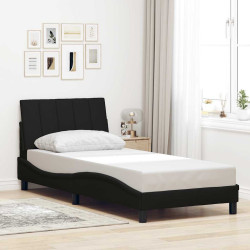 Estrutura de cama sem colchão hanko 90x200 cm tecido preto