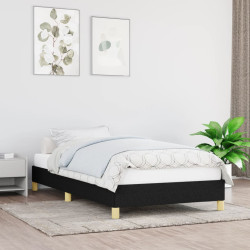 Estrutura de cama sem colchão 80x200 cm tecido preto