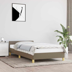 Estrutura cama sem colchão 100x200 cm tecido cinza-acastanhado