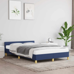Estrutura cama c/ cabeceira sem colchão 120x200 cm tecido azul