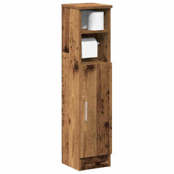 Móvel p/ casa banho c/ suporte rolos 20,5x22x90cm madeira velha
