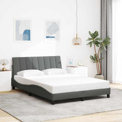 Estrutura de cama sem colchão hanko 120x200 cm tecido cinzento-escuro