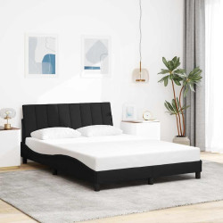 Estrutura de cama sem colchão hanko 140x190 cm tecido preto