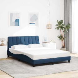 Estrutura de cama sem colchão hanko 140x190 cm tecido azul