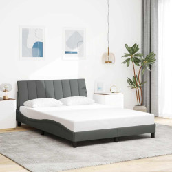 Estrutura de cama sem colchão hanko 140x200 cm tecido cinzento-escuro