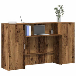 Balcão de recepção 180x50x103,5 cm madeira madeira velha