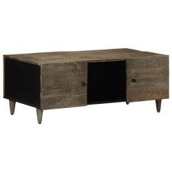 Mesa centro 100x54x40cm madeira mangueira maciça cinzento claro