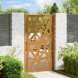 Portão de jardim 100x175 cm em aço resistente às intempéries com design leve