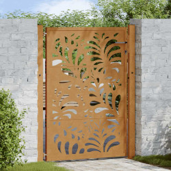 Portão de jardim 100x150 cm em aço resistente às intempéries com design ondulado