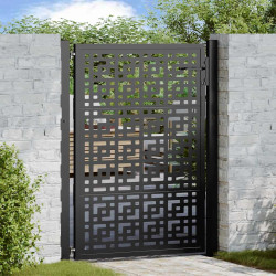 Portão de jardim preto 100x125 cm aço design em cruz