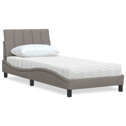 Cama com colchão hanko 90x200 cm tecido cinzento-acastanhado