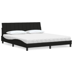 Cama com colchão hanko 180x200 cm tecido preto