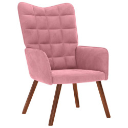 Cadeira de descanso veludo rosa