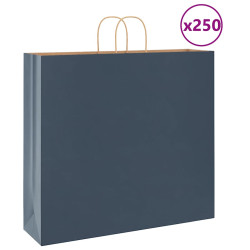 Sacos de papel 250 unid com alças azul 54x15x49 cm