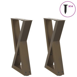 Pés para mesa de centro 2 peças aço natural 28x(42-43,3) cm aço