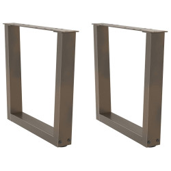 Pés para mesa de centro em formato de v, 2 peças, aço natural, 50x(42-43,3) cm, aço